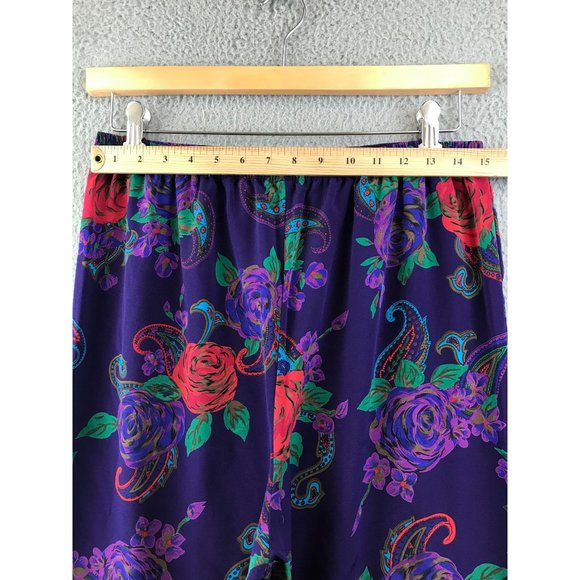 Vintage Victoria's Secret Gold Label Purple Paisley PJ Set size S - Picture 10 of 14